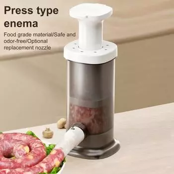 Машина для набивки колбас с 4 трубками для набивки, ручная машина для набивки колбас для дома серый