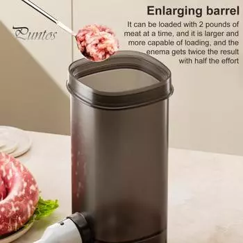 Машина для набивки колбас с 4 трубками для наполнения, ручная машина для набивки колбас для домашнего использования, пищевой инструмент для наполнения колбас, кухонные принадлежности для набивки колбас мясом белый