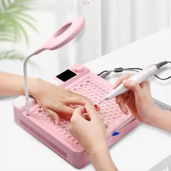 Машина для ногтей «шесть в одном», машина для фототерапии, 48 Вт, пылесос для полировки, ящик для хранения освещения, подушка для рук, универсальная машина белый