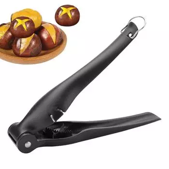 Машина для открывания каштанов Зажим для каштанов Щипцы для грецких орехов Резак для каштанов Орехокол Шеллер Кухонный инструмент Очиститель для грецких орехов чёрный