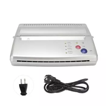 Машина для переноса трафаретов для татуировок, термопринтер для копира и принтера для тату-мастеров, серебро 100 EU Plug