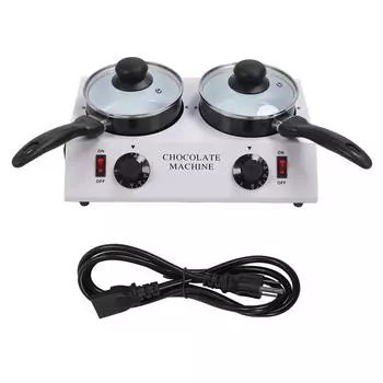 Машина для плавления шоколада с ручками регулировки температуры, быстрая нагрев, электрическая плавильная печь с двумя горшками для сладостей L чёрный