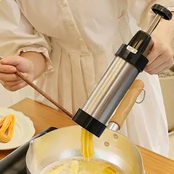 Машина для приготовления чурро Yousheng с насадками для труб и мешком из нержавеющей стали, простой в использовании набор для приготовления оладий с щеткой для чистки для приготовления чурро A