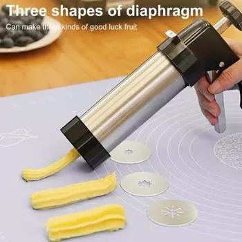 Машина для приготовления чуррос с насадками для трубочек и мешком из нержавеющей стали, набор для приготовления оладий с щеткой для чистки для приготовления чуррос A