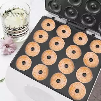 Машина для приготовления пончиков Машина для приготовления домашнего завтрака Машина для выпечки тортов 16 отверстий Постоянный контроль температуры Двусторонний нагрев Машина для приготовления хлеба Машина для приготовления еды US Plug