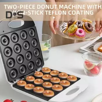 Машина для приготовления пончиков Машина для приготовления домашнего завтрака Машина для выпечки тортов 16 отверстий Постоянный контроль температуры Двусторонний нагрев Машина для приготовления хлеба Машина для приготовления еды US Plug