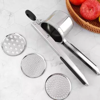 Машина для приготовления пюре из картофеля из нержавеющей стали, ручная соковыжималка, толкушка для картофеля, профессиональный кухонный инструмент A чёрный