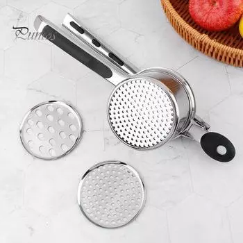 Машина для приготовления пюре из картофеля из нержавеющей стали, ручная соковыжималка, толкушка для картофеля, профессиональный кухонный инструмент A чёрный