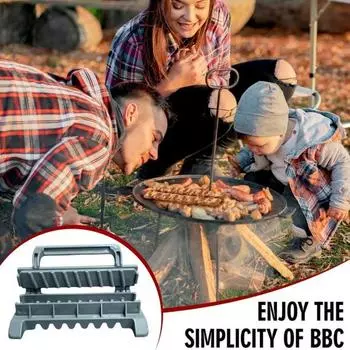 Машина для приготовления шашлыка для кебаба, простой в использовании антипригарный инструмент для барбекю, кебаба для мяса, овощей, простая очистка шампуров, машина для формования коробок серый