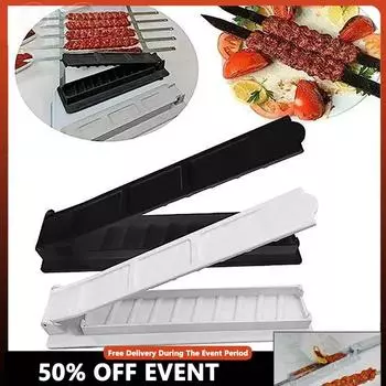 Машина для приготовления шашлыка в один ряд Машина для приготовления шашлыка из мяса на гриле Пресс-машина для приготовления шашлыка Многоразовый пластиковый прибор для приготовления шашлыка Приготовление шашлыка Инструменты для барбекю белый