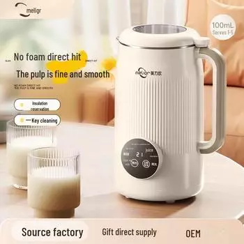 Машина для приготовления соевого молока Meiliou 1,5 л: Интеллектуальный, многофункциональный, без фильтров, автоматический, разрушающий стены, для 2-3 человек. 1.5L покинуть белый