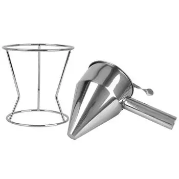Машина для приготовления теста для кексов, блинов, воронка-диспенсер из нержавеющей стали с подставкой, инструменты для приготовления шариков-осьминогов, воронка для дозирования шоколадного соуса и крема серебряный