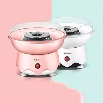 Машина для производства сладкой ваты 1 шт., для детей, дома, автоматически делает сладкую вату, мини, красочный сахар, семейный подарок на день рождения, портативная розовый