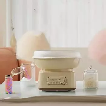 Машина для производства сладкой ваты 1 шт., детская, домашняя, автоматическая, ручная работа, подарок на день рождения, красочные конфеты, мини, портативная жёлтый