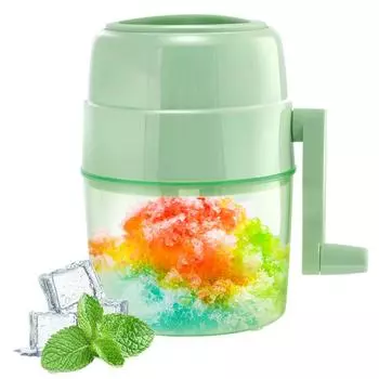 Машина для производства снежного конуса, машина для бритого льда, ручная машина для бритья льда, дробилка для льда с двойным лезвием из нержавеющей стали зелёный