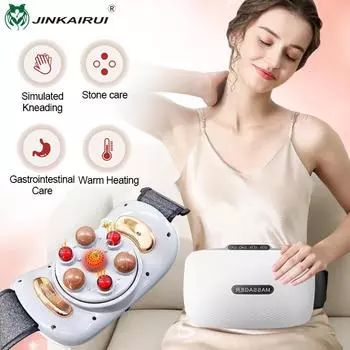Машина для разминания живота Bian Stone, нагревательный компресс, электрический массажер для талии, пояс, улучшающий запор, массажер для нижней части спины