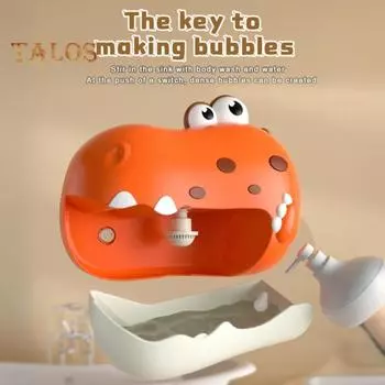Машина для создания мыльных пузырей в ванной с динозавром для малышей, автоматическая игрушка для ванны, устройство для создания мыльных пузырей, веселая игрушка для душа, подарки для мальчиков и девочек зелёный