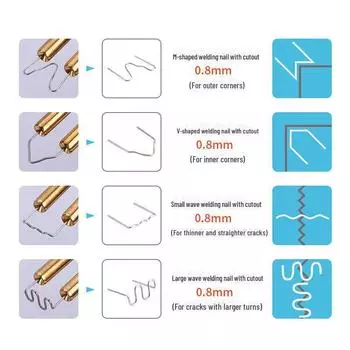 Машина для сварки пластиковых бамперов автомобилей для ремонта пластиковых деталей с функцией заплатки и гвоздя 500 small wave welding nails 08MM