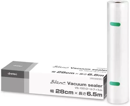 Машина для вакуумной упаковки Dretec, вакуумный упаковочный пакет, специальный пакет, рулонная пленка, 1 шт. Ширина 28 см x Длина, толщина 6,5 м, 0,26 мм