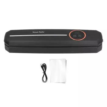 Машина для вакуумной запайки пищевых продуктов, автоматическая машина для вакуумной упаковки сухой и влажной пищи для домашней кухни EU Plug 220V Black