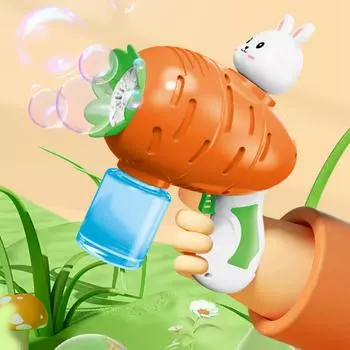 Машина для выдувания мыльных пузырей из моркови, электрическая автоматическая машина для выдувания мыльных пузырей, подходит для детей 3-8 лет, летние игрушки для вечеринок на открытом воздухе. 80мл One Size оранжевый