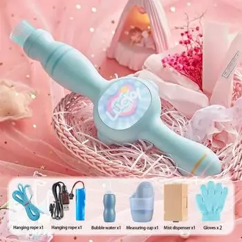 Машина для выдувания пузырей, эластичная палочка, любимый подарок для девочек на день рождения, 10 мл One Size синий