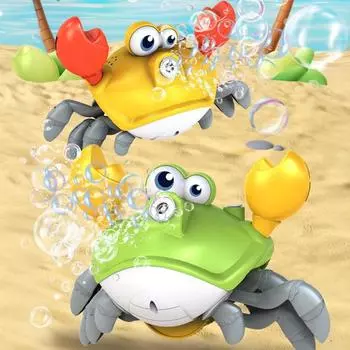 Машина для выдувания пузырей Walking Crab Bubble Machine со светодиодной подсветкой и музыкой зелёный