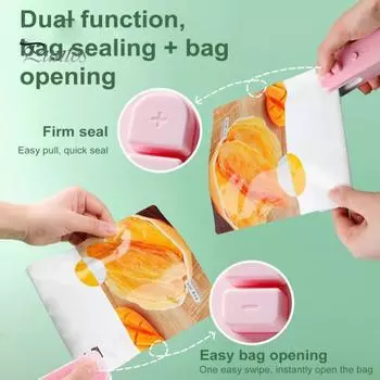 Машина для запечатывания мини-пакетов, влагостойкий запайщик пищевых упаковок, перезаряжаемый через USB, с функцией резки, сохраняющий свежесть пластиковых пакетов, запайщик пакетов для закусок серый