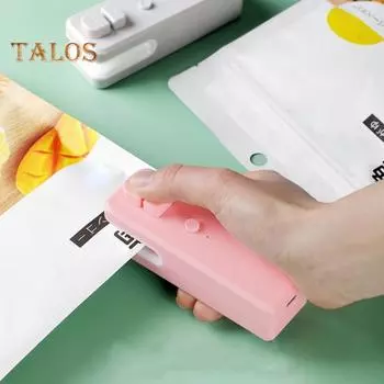 Машина для запечатывания мини-пакетов, влагостойкий запайщик пищевых упаковок, перезаряжаемый через USB, с функцией резки, сохраняющий свежесть пластиковых пакетов, запайщик пакетов для закусок серый