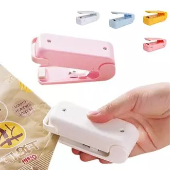 Машина для запечатывания небольших бытовых пластиковых запечатывающих машин для закусок Портативная машина для запечатывания под давлением пластика One Size синий