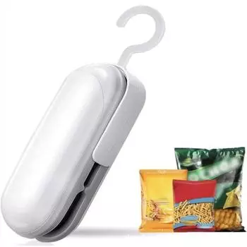 Машина для запечатывания Подвесная конструкция Быстрая работа Хорошая прочность Ручная высокоэффективная Сохраняет свежесть продуктов 2 в 1 Мини Портативная машина для запечатывания термопленки коричневый