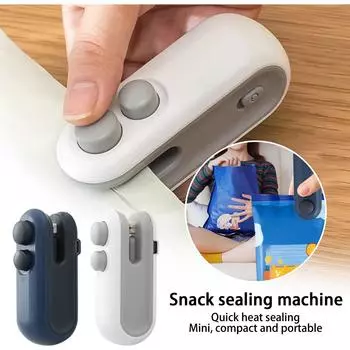 Машина для запечатывания закусок, небольшая бытовая машина для запечатывания, ручная машина для запечатывания пластиковых пакетов, запечатывание пластиковых пакетов One Size белый