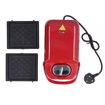 Машина для завтрака, таймер, дизайн, легкая очистка, многофункциональная сэндвичница, вафельница 50 Гц, 650 Вт L красный