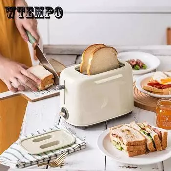 Машина для завтрака Тостер Бытовая автоматическая маленькая сэндвичница Двухслойное устройство для выпечки Гамбургеров Легкая машина для приготовления еды Кухонные принадлежности бежевый