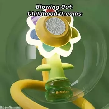 Машина игрушечная электрическая автоматическая подсолнух качающаяся головка регулировка света танцующая одна клавиша игрушка для создания пузырей для детей пузырь жёлтый