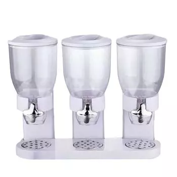 Машина Канистра Диспенсер Тройной Пластиковый Хранение Хлебных Принадлежностей Бутылки Белый