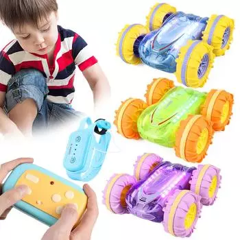 Машинка-амфибия с дистанционным управлением, лодка, 4WD, жестовая, радиоуправляемая машина 2,4 ГГц для детей 8-12 лет Dual control transparent green