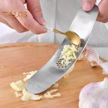 Машинка для чеснока из нержавеющей стали, пресс для чеснока, мясорубка, посудомоечная машина, безопасная ручная изогнутая дробилка для чеснока, измельчитель, инструмент для кухни серебряный