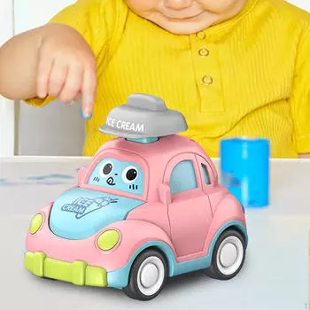 Машинка для детей, мультяшный автомобиль для раннего обучения и игры розовый