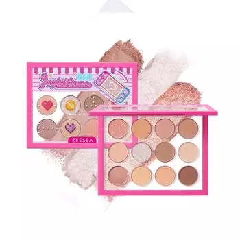 Машинка для изгиба ZEESEA Pixel Series, 12 цветов, палитра теней для век (#01 Бар)
