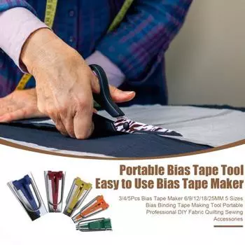 Машинка для изготовления косой бейки 6/9/12/18/25 мм, 5 размеров, портативный профессиональный инструмент для изготовления косой бейки, аксессуары для шитья и квилтинга XXL