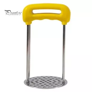 Машинка для картофеля, эргономичная ручка, удобная ручка, универсальный кухонный инструмент с ровными сетчатыми отверстиями из нержавеющей стали белый
