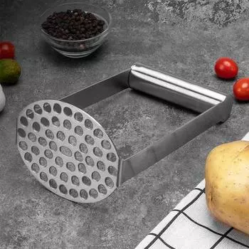 Машинка для картофеля из нержавеющей стали, эргономичная ручка, кухонный инструмент, безопасная посудомоечная машина, антикоррозийная машина для фруктов серебряный