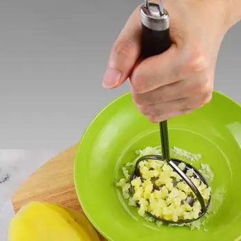 Машинка для картофеля из нержавеющей стали с длинной ручкой, пищевой многофункциональный ручной инструмент для измельчения моркови, авокадо, овощей, кухонные гаджеты серебряный