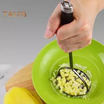 Машинка для картофеля из нержавеющей стали с длинной ручкой, пищевой многофункциональный ручной инструмент для измельчения моркови, авокадо, овощей, кухонные гаджеты серебряный