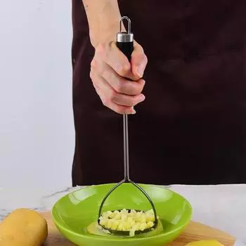 Машинка для картофеля из нержавеющей стали с длинной ручкой, пищевой многофункциональный ручной инструмент для измельчения моркови, авокадо, овощей, кухонные гаджеты серебряный