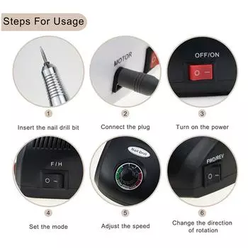 Машинка для маникюра, держатель для маникюрной ручки, 35000 об/мин, электрическая пилка для ногтей, маникюр с акриловыми ногтями UK Plug
