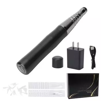 Машинка для микроблейдинга из алюминиевого сплава с 3 передачами, полуперманентная ручка для татуажа бровей и подводки для глаз US Plug зелёный