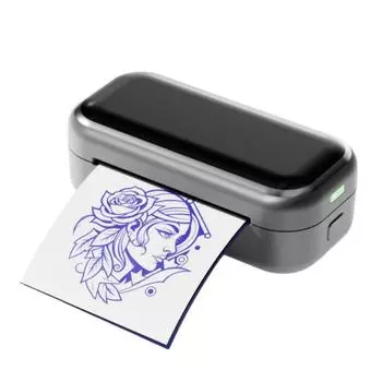 Машинка для переноса татуировок с Bluetooth для термопечати на мобильных телефонах серый