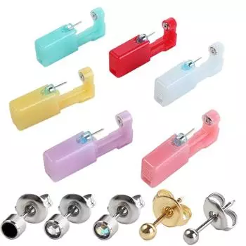 Машинка для пирсинга сережек в хрящевой части уха, стальной одноразовый инструмент для пирсинга ушей в носу, пирсинг спирали 1Pc Tool And 1Pc Ear Stud-01